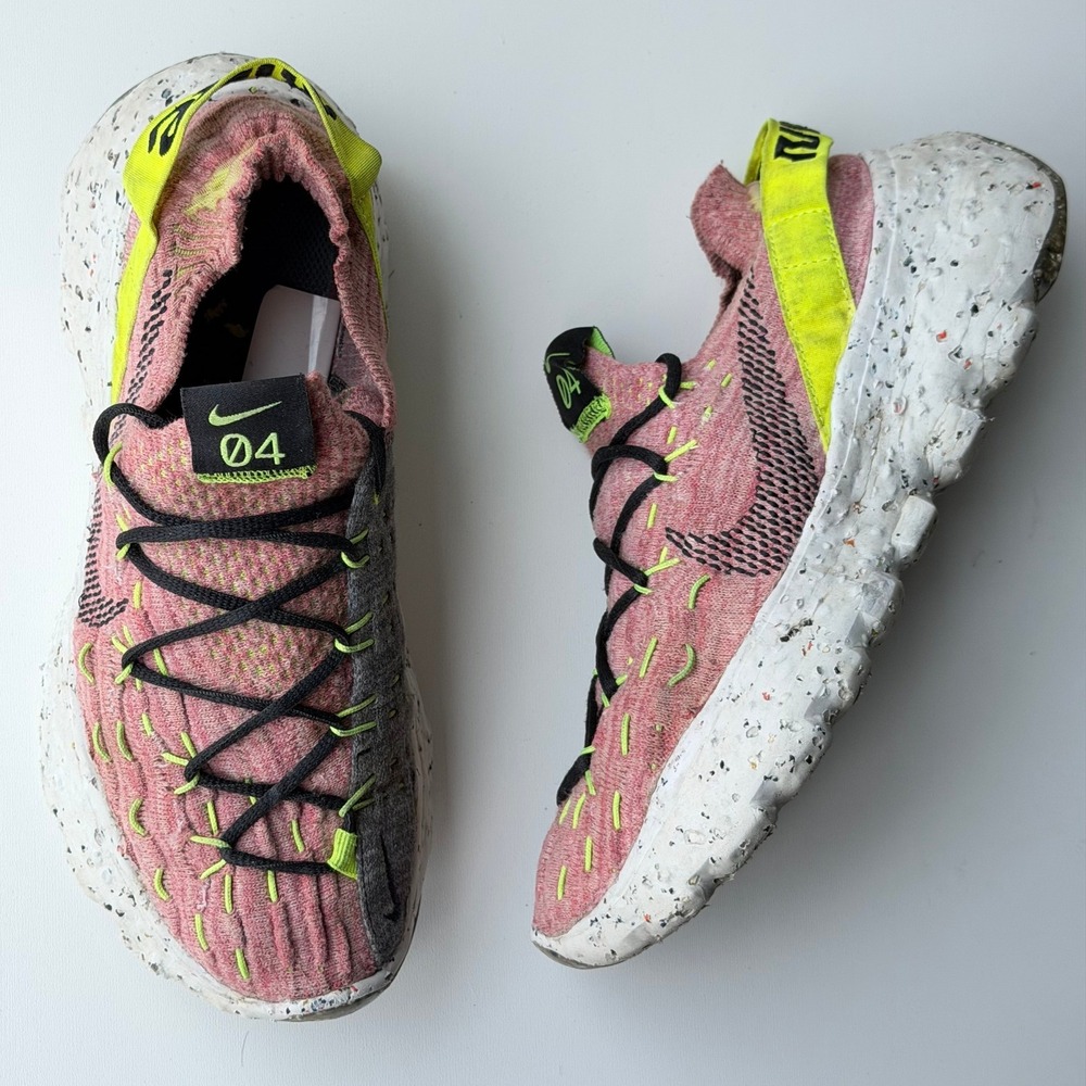 Nike Space Hippie 04 Sneakers Womens 7 Pink Lemon Venom Running Shoes Knit Gym‎
